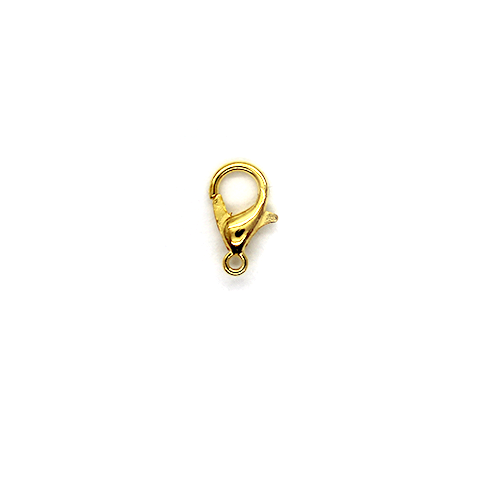 Clasp, Lobster Clasp, Gold, Alloy, 12mm x 6mm, Sold Per pkg of 20