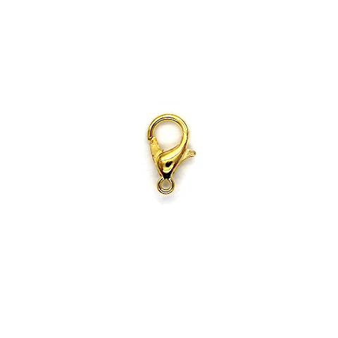 Clasp, Lobster Clasp, Gold, Alloy, 12mm x 6mm, Sold Per pkg of 18