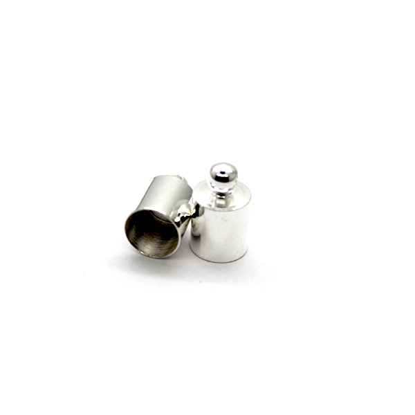 Terminator, Cord Ends, Silver, Alloy, 10mm x 6mm, Sold Per pkg of 10