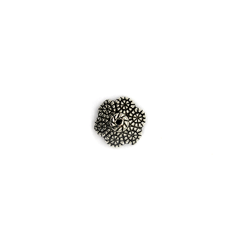 Bead Cap, Flower, Zinc Alloy, Silver, 12mm x 12mm, Sold Per pkg of 10