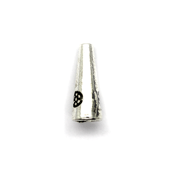 Bead Cone, Dotted Circle, Alloy, Silver, 21mm x 8mm, Sold Per pkg of 6