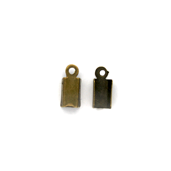 Terminators, Fold Over Cord Ends, Brass, Alloy, 11mm x 5mm, Sold Per pkg of 30