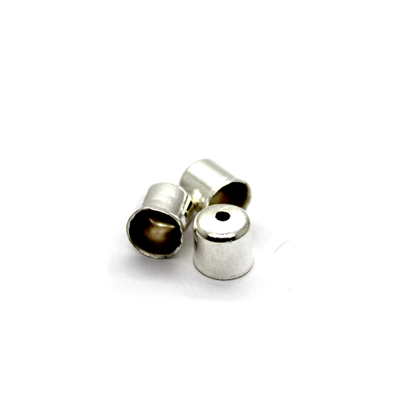Terminator, Cord Ends, Silver, Alloy, 6mm x 6mm, Sold Per pkg of 20