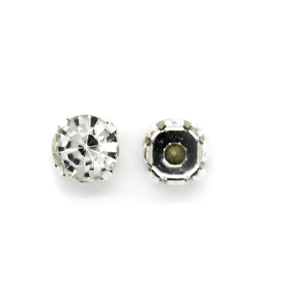 Chaton Montees, SS-40, Alloy. Silver, 8mm x 6mm, Sold per pkg of 12