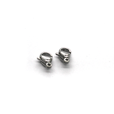 Clasp, Lobster Clasp, Silver, Alloy, 10mm x 6mm,  Sold Per pkg of 2