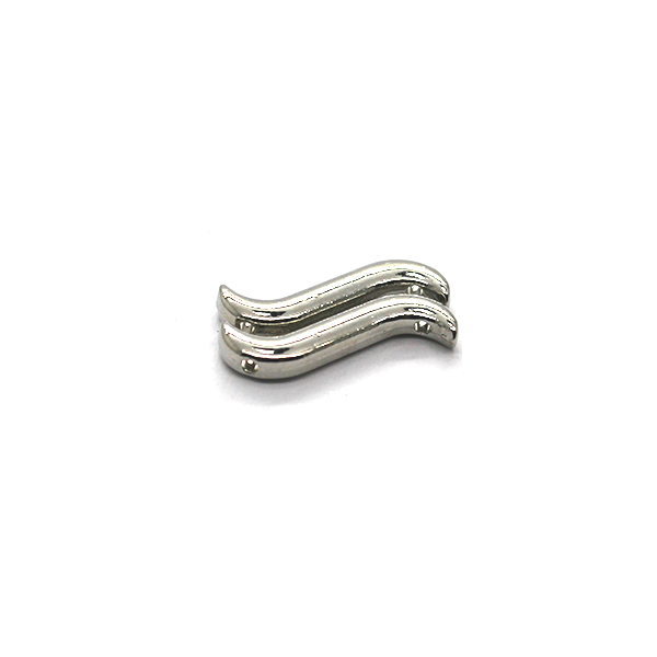 Spacers, S Long Spacer, Alloy, Silver, 18mm X 6mm X 3mm, Sold Per pkg of 10