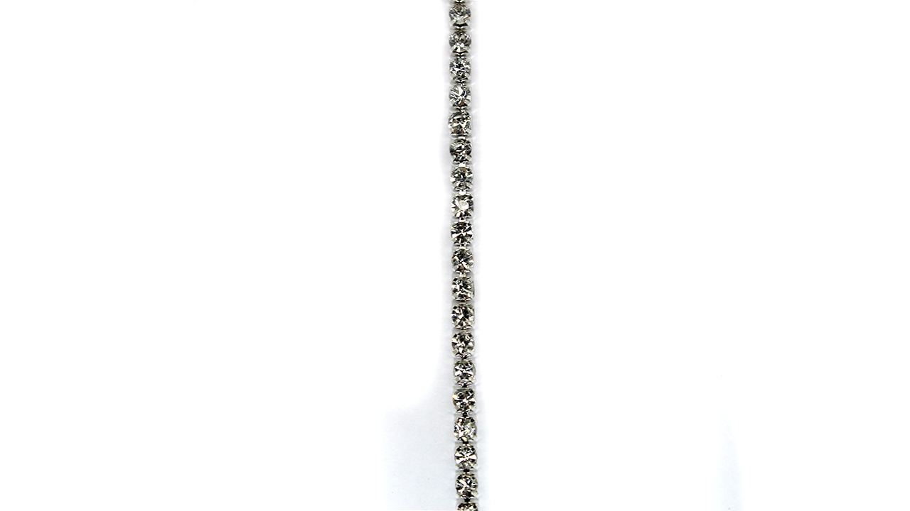 Chains, Rhinestone Chain, SS12, Alloy, 3mm x 3mm x 3mm, 10 yards/roll, Available in Multiple Colours