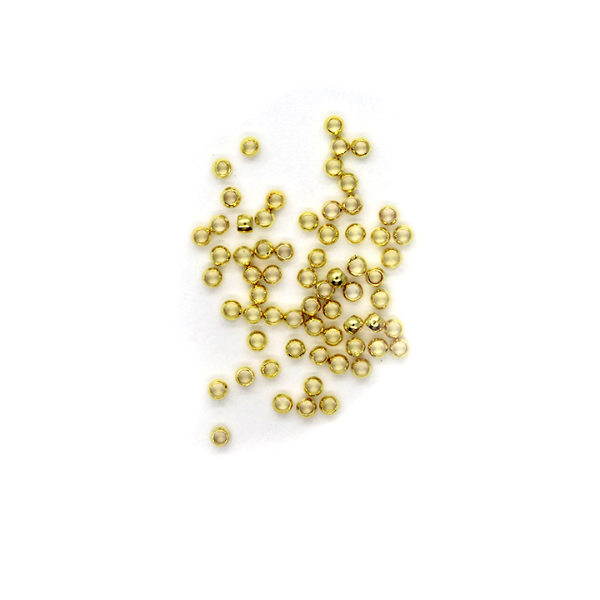 Crimps, Bead, Bright Gold, Alloy, 2mm x 2mm, Sold Per pkg of Approx 520+