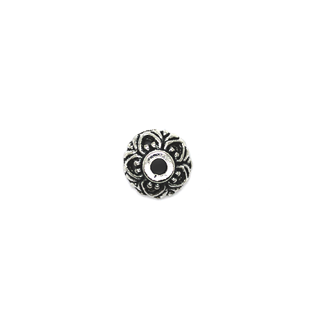 Bead Cap, Round Flower, Alloy, Silver, 10mm x 10mm, Sold Per pkg of 10 - Butterfly Beads