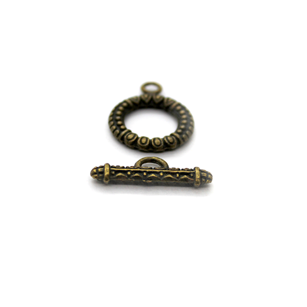 Clasp, Toggle Clasp, Brass, Alloy, 22mm x 17mm, Sold Per pkg of 2