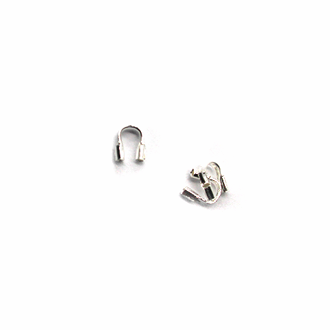 Terminators, Wire Guards, Alloy, Silver, 4mm X 4mm X 1mm, Sold Per pkg of 30