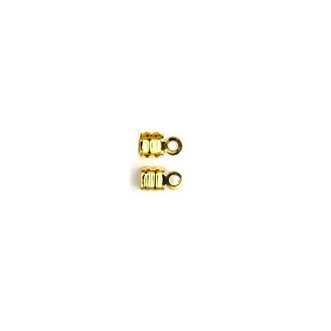 Terminators, Fold Over Cord Ends, Gold, Alloy, 7mm x 4mm, Sold Per pkg of 40