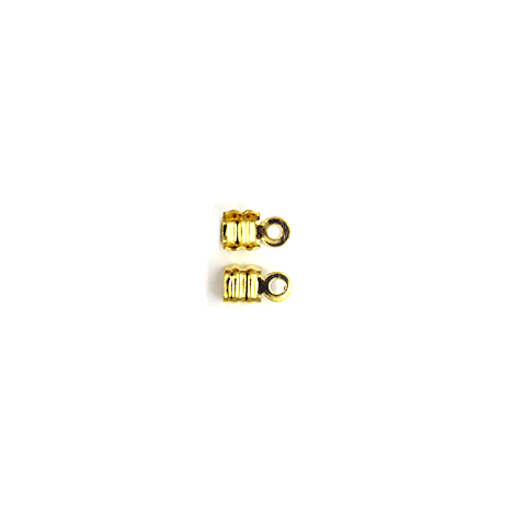 Terminators, Fold Over, Gold, Alloy, 6mm x 4mm, Sold Per pkg of 6