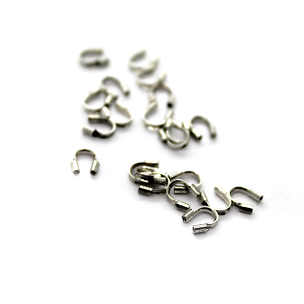 Terminators, Wire Guards, Silver, Alloy, 5mm X 5mm X 1mm, Sold Per pkg of 25+