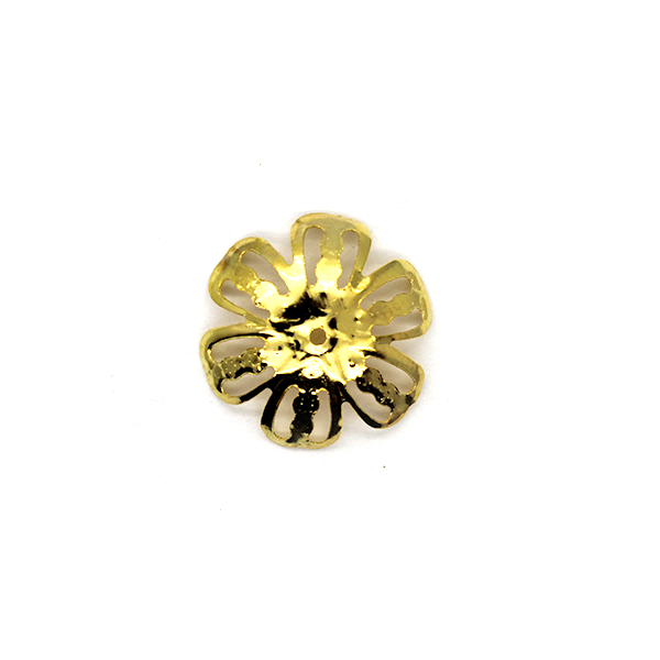 Bead Cap, Flower, Gold, Alloy, 16mm x 16mm x 0.5mm, Sold Per pkg of 30