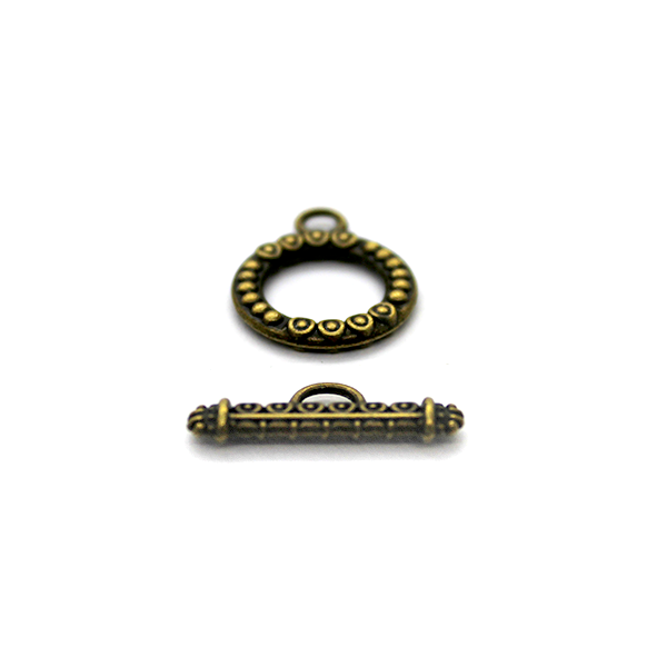 Clasp, Toggle Clasp, Brass, Alloy, 20mm x 16mm x 2mm, Sold Per pkg of 2
