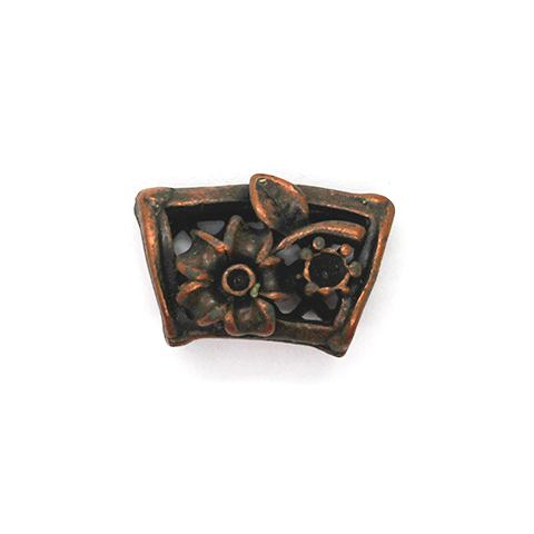 Pendants, Flower Awareness, Silver, Copper, 24mm x 14mm,  Sold Per pkg 1