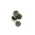 Bead Cap, Flower, Alloy, Silver & Gold, 7mm x 7mm, Sold Per pkg of 12