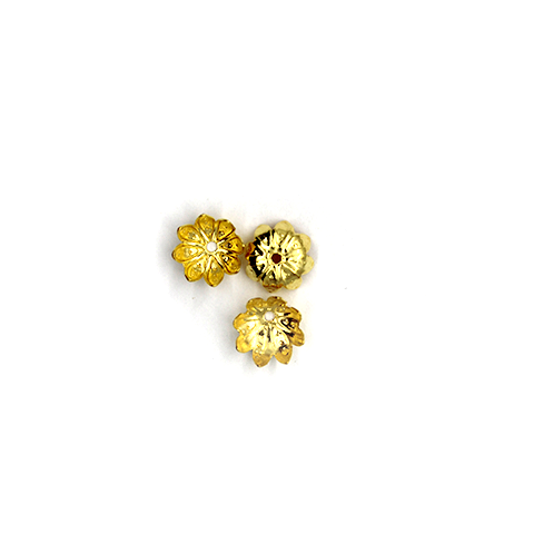 Bead Cap, Flower, Alloy, Gold, 7mm x 7mm, Sold Per pkg of 60