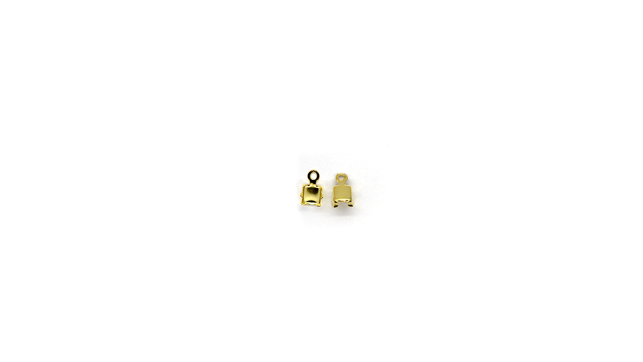 Terminators, Fold Over Cord End, Alloy, Gold, 8mm x 4mm, Sold per pkg of 20