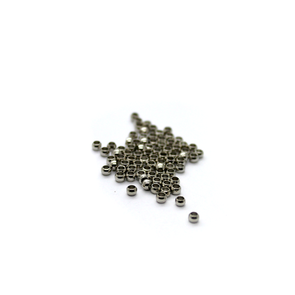 Crimps, Bead, Silver, Alloy, 2mm X 2mm X 2mm, Sold Per pkg of 90+
