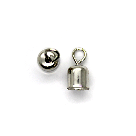 Terminator, Cord End with Eye Pin Attached, Silver, Alloy, 12mm x 6mm, Sold Per pkg of 10