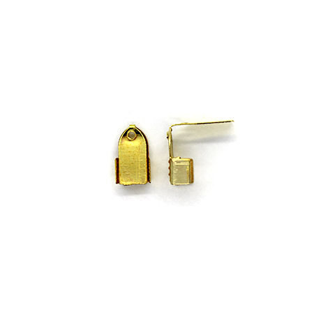 Terminators, Fold Over Cord Ends, Gold, Alloy, 11mm x 6mm, Sold Per pkg of 25