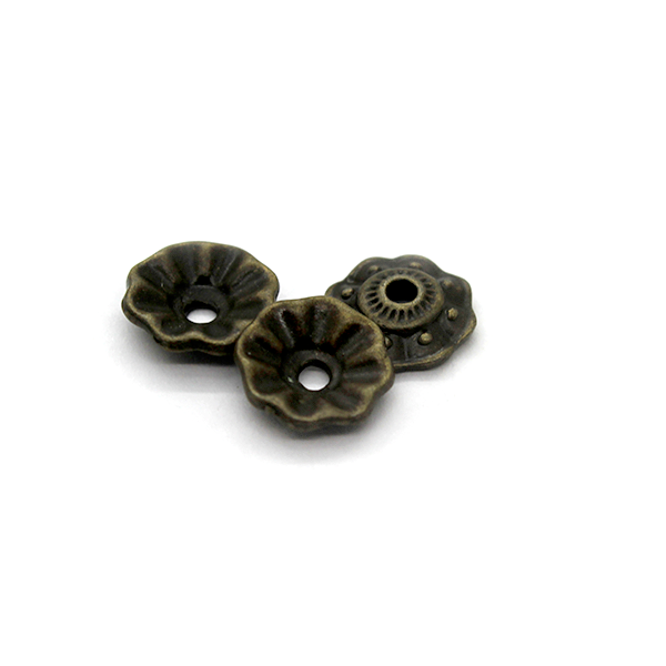 Bead Cap, Flower, Alloy, Brass, 10mm x 10mm, Sold Per pkg of 10