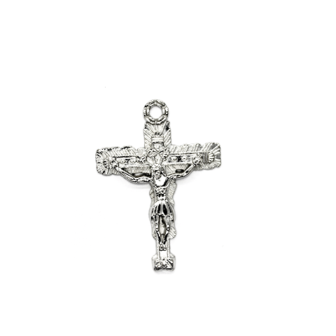 Pendant, Crucifix, Silver, Alloy, 42mm X 30mm,  Sold Per pkg of 2