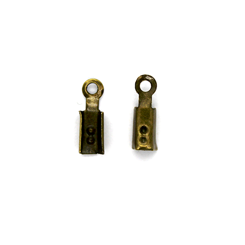 Terminators, Fold Over, Antique Bronze, Alloy, 11mm x 3mm, Sold Per pkg of 65+