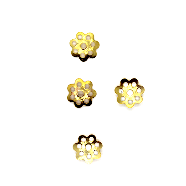 Bead Cap, Flower, Alloy, Gold, 7mm x 7mm, Sold Per pkg of 60