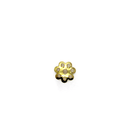 Bead Cap, Flower Bead Cap, Alloy, Gold, 1mm x 7mm, Sold Per pkg of 35+