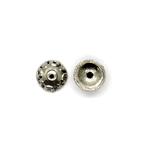 Bead Cap, Flower, Alloy, Silver, 7mm x 7mm, Sold Per pkg of 15