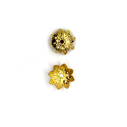 Bead Cap, Flower, Alloy, Gold, 10mm x 10mm, Sold Per pkg of 30