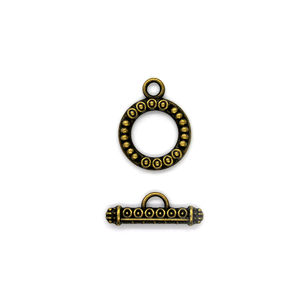 Clasp, Toggle Clasp, Brass, Alloy, 20mm x 16mm x 2mm, Sold Per pkg of 2