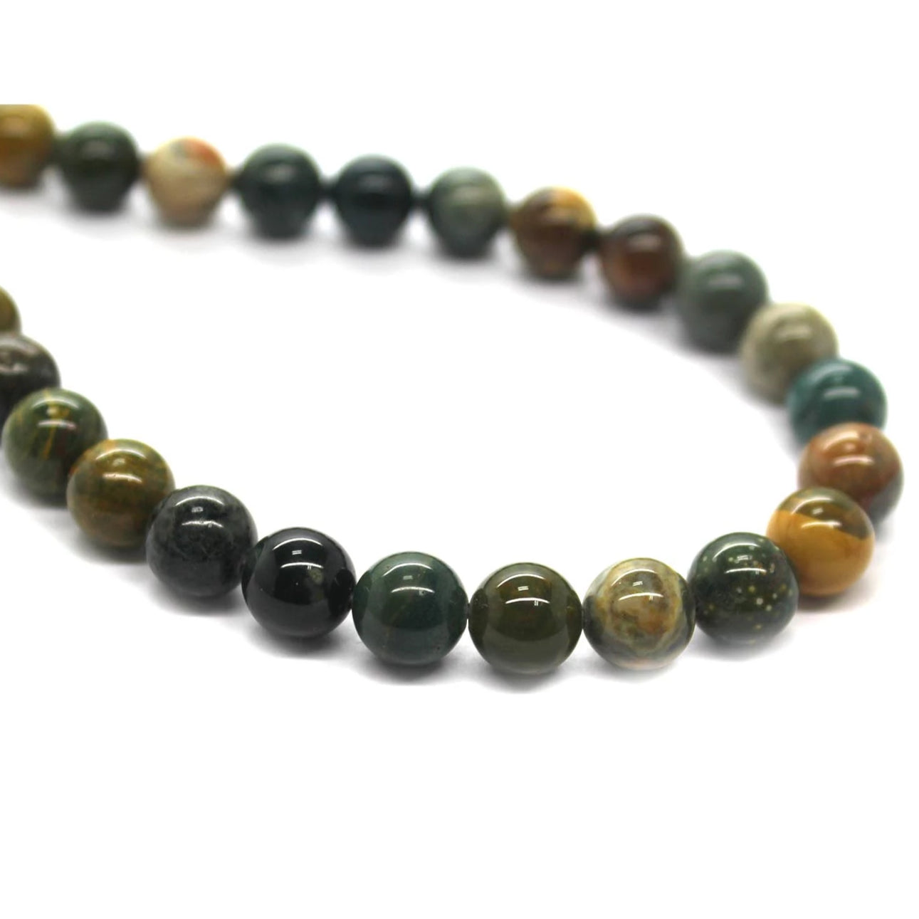 Green Jasper, Semi-Precious Stone, 8mm, 50 pcs per strand