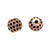 Micro Pave Round Spacer Bead, Black Cubic Zirconia, Rose Gold-Plated, 10mm, 1pc