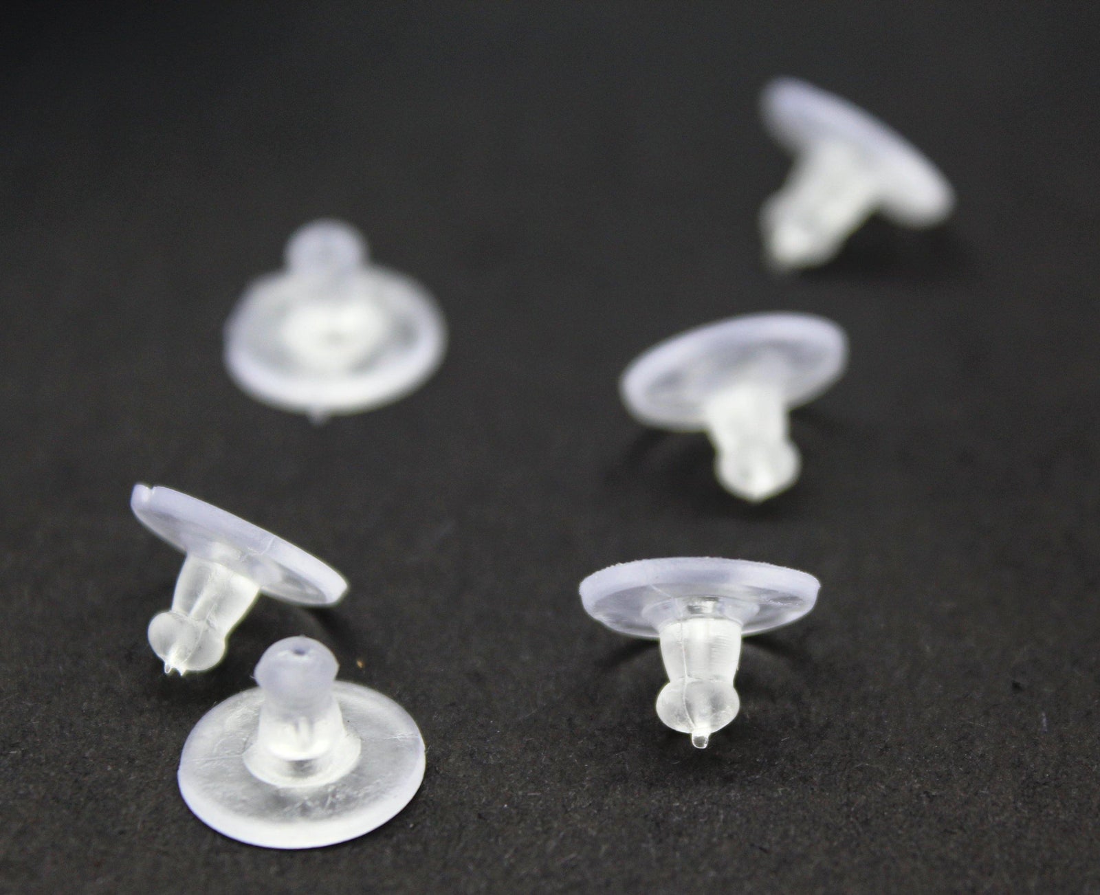 Backings, Clear Rubber, Comfort Discs, 10mm x 5mm, sold per pkg of 24 - Butterfly Beads