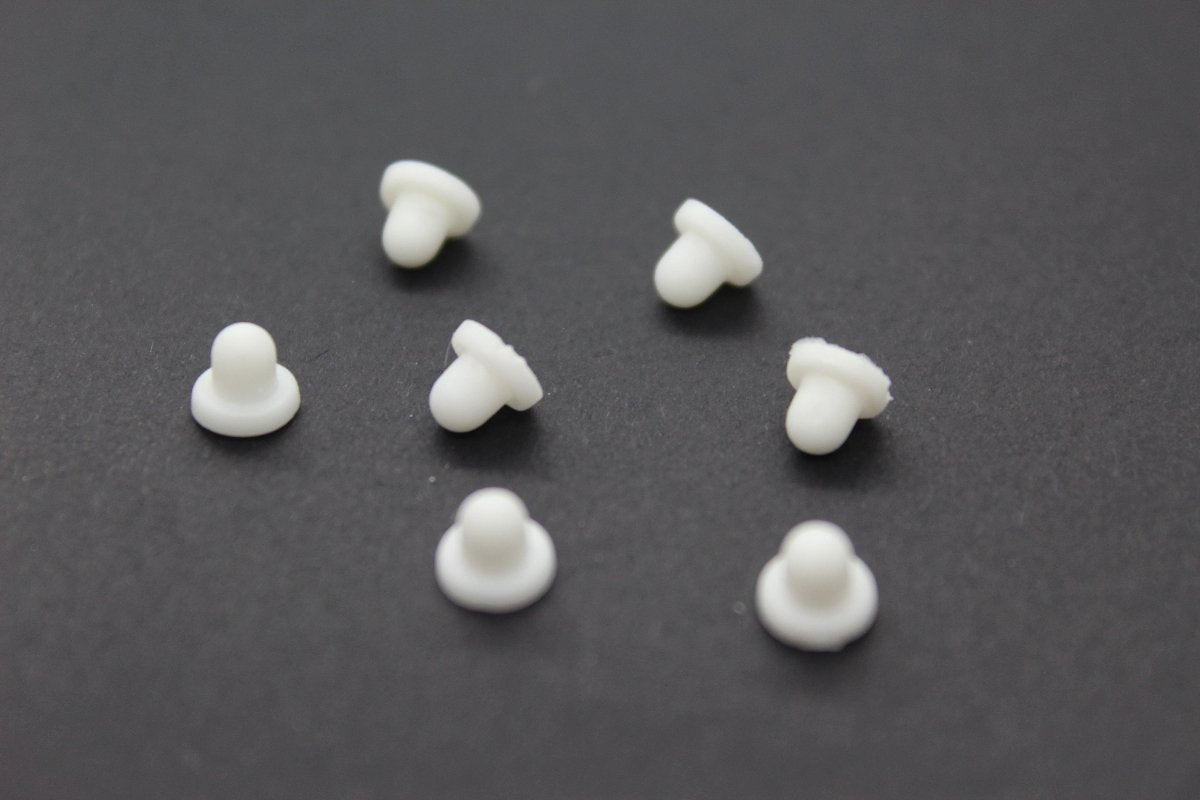 Backings, White Silicon, Comfort Discs, 5mm x 6mm, sold per pkg of 32 - Butterfly Beads