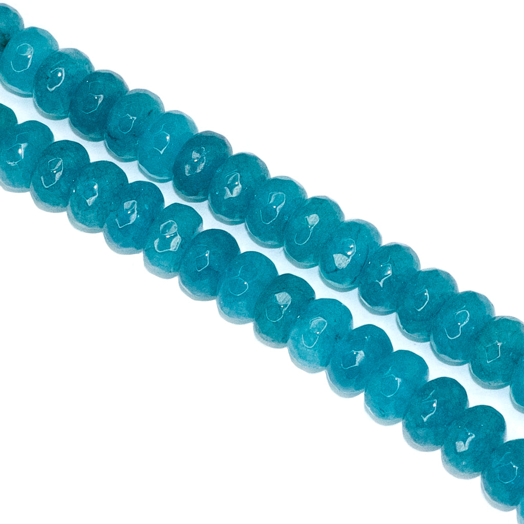 Dyed Agate, Rondelle Faceted, Semi-Precious Stone, 8mm x 5mm, 65 pieces per strand, Available in a Variety of Colours