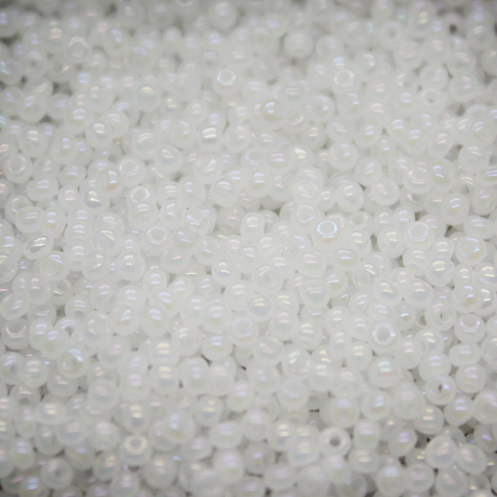Czech Seed Beads - Czech 11/0 - White AB Opaque (3)