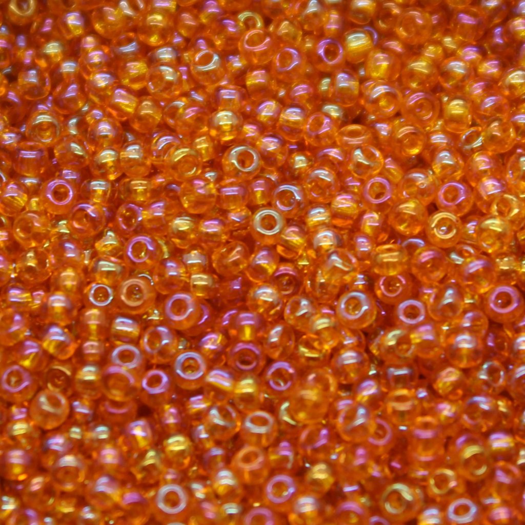Czech Seed Beads - Czech 11/0 - Orange AB Transparent (17)