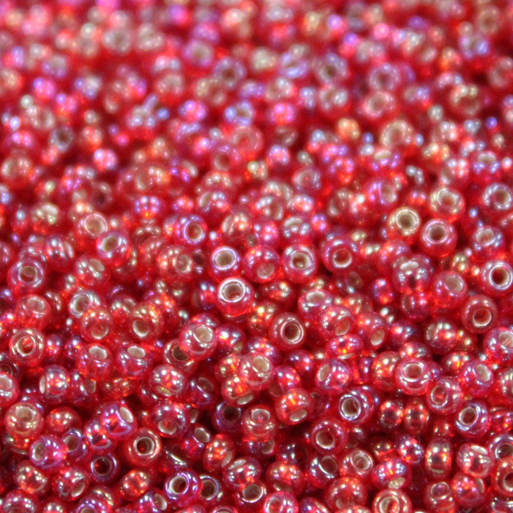 Czech Seed Beads - Czech 11/0 - Red Rainbow Transparent (34A)