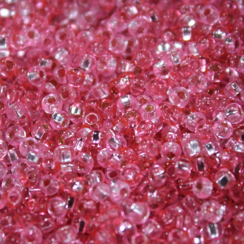 Czech Seed Beads, 22g vial 10/0, Transparent Pink Mix (7