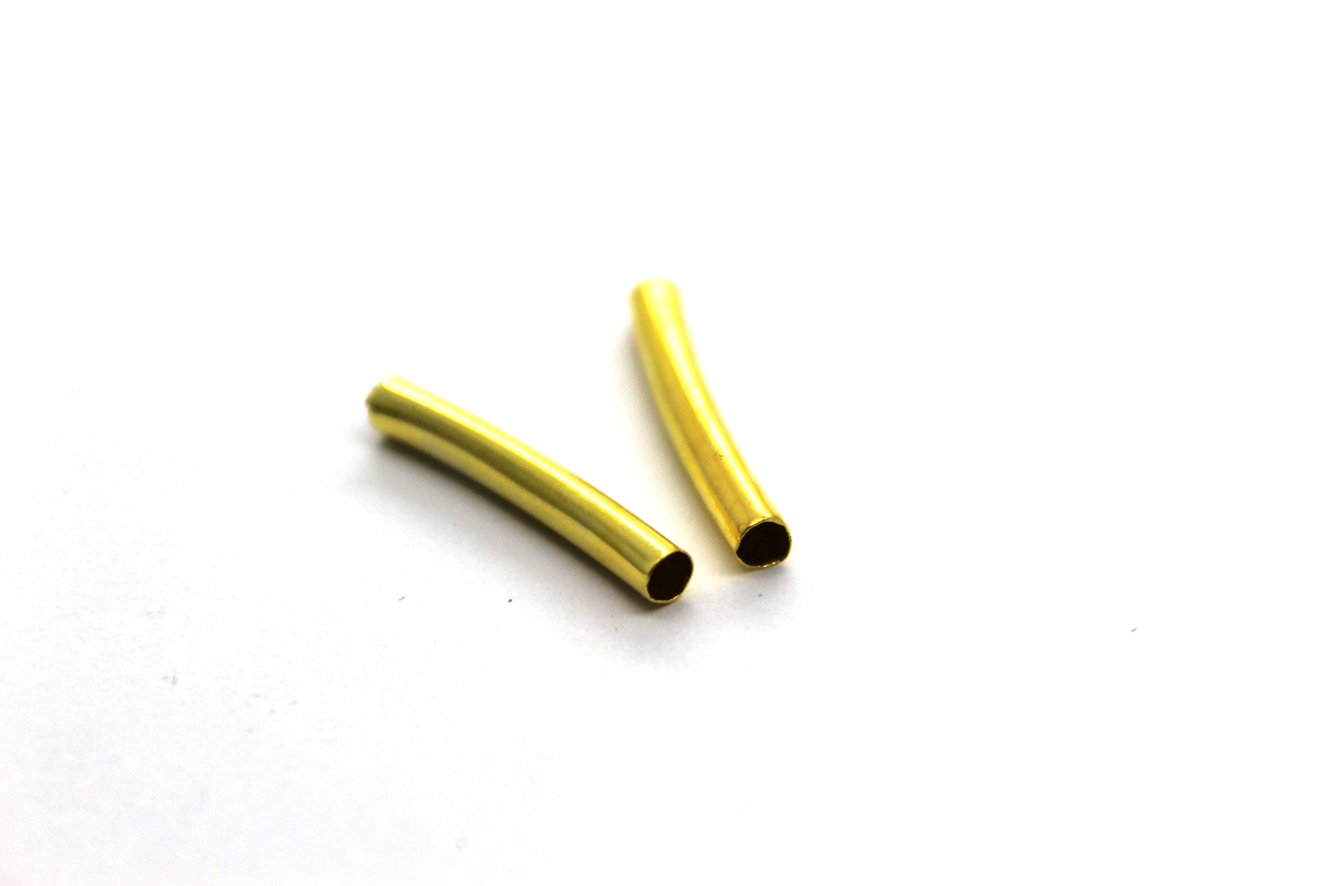 Spacers, Tube Spacer, Alloy, Gold,20mm X 3mm, Sold Per pkg of 15