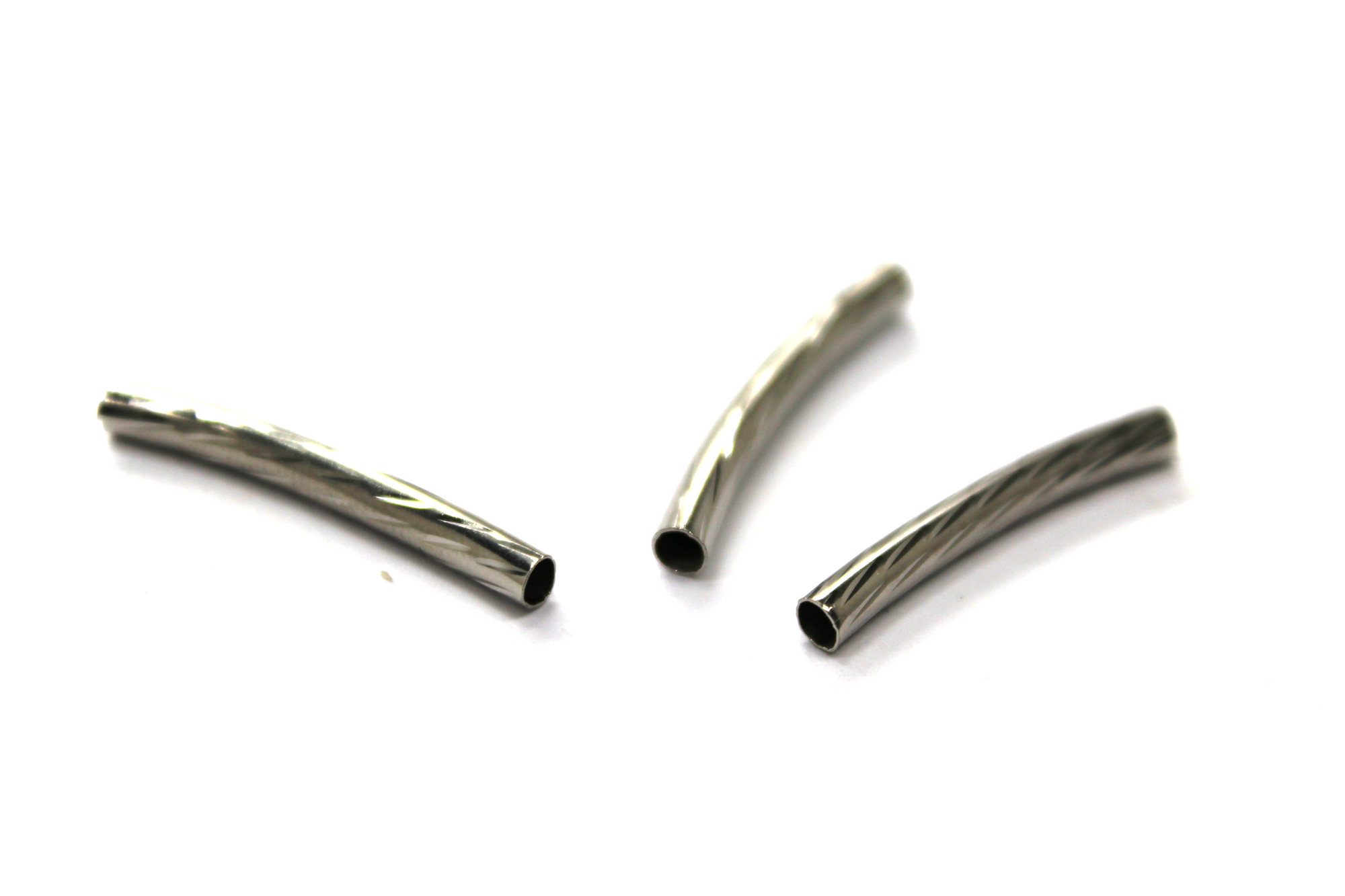 Spacers, Tube Spacer, Alloy, Silver,25mm X 2mm, Sold Per pkg of 12