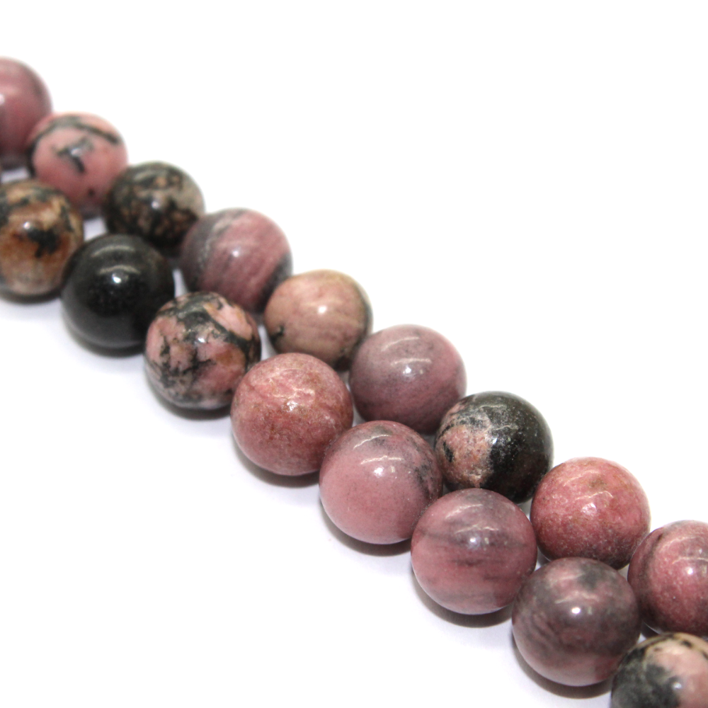 Pink Black Rhodonite Semi Precious Stone Available in Multiple Sizes