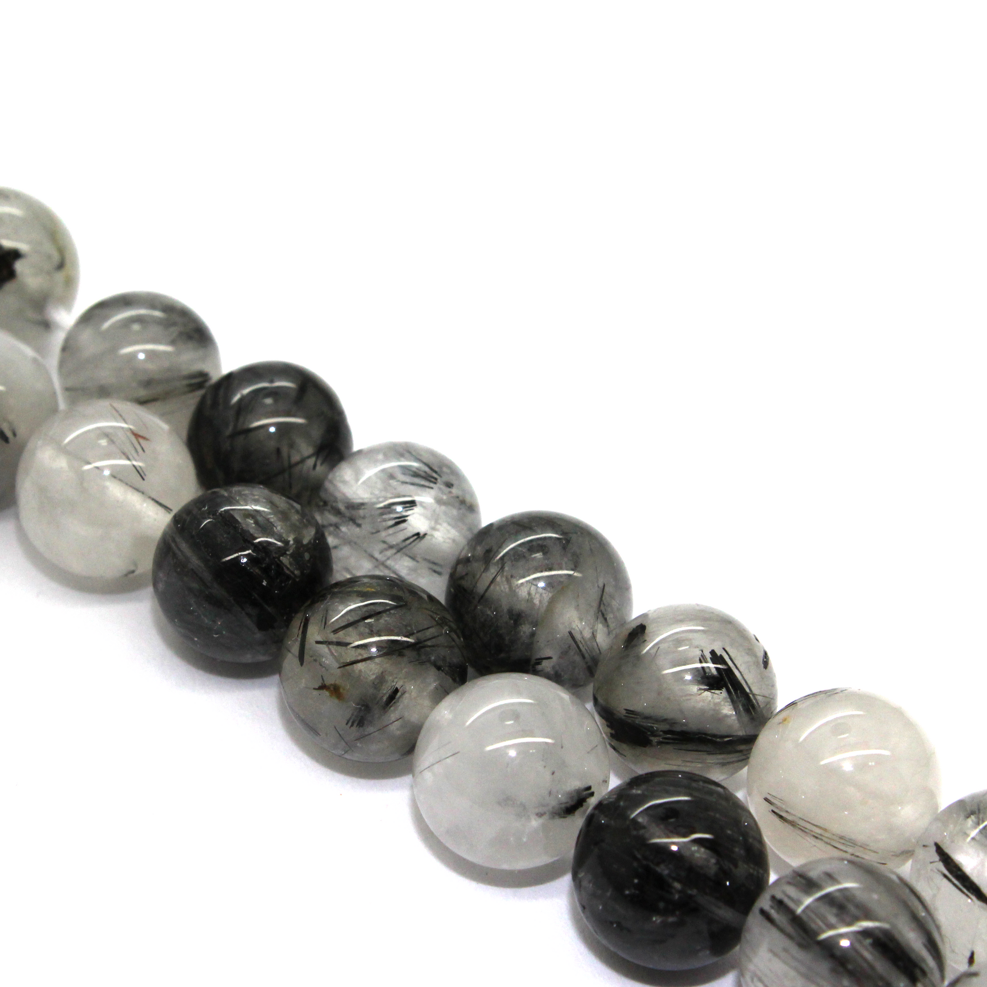 Black Rutilated Quartz (HQ), Semi-Precious Stone, Available in Multiple Sizes