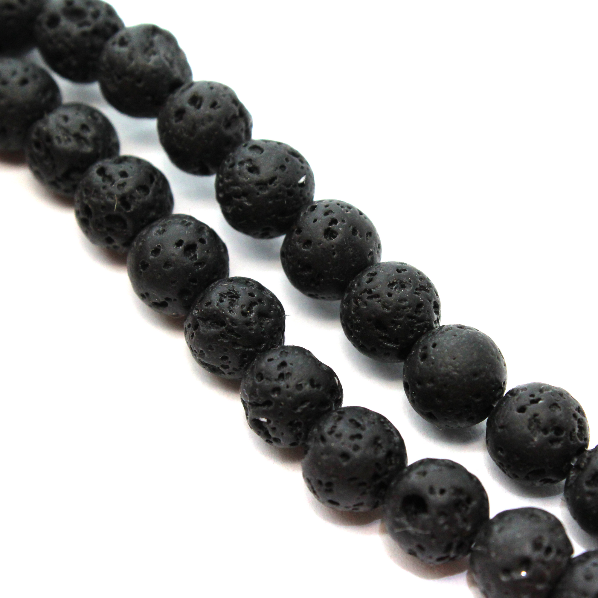 Black Lava Stone, Semi-Precious Stone, 12mm, 30 pcs per strand