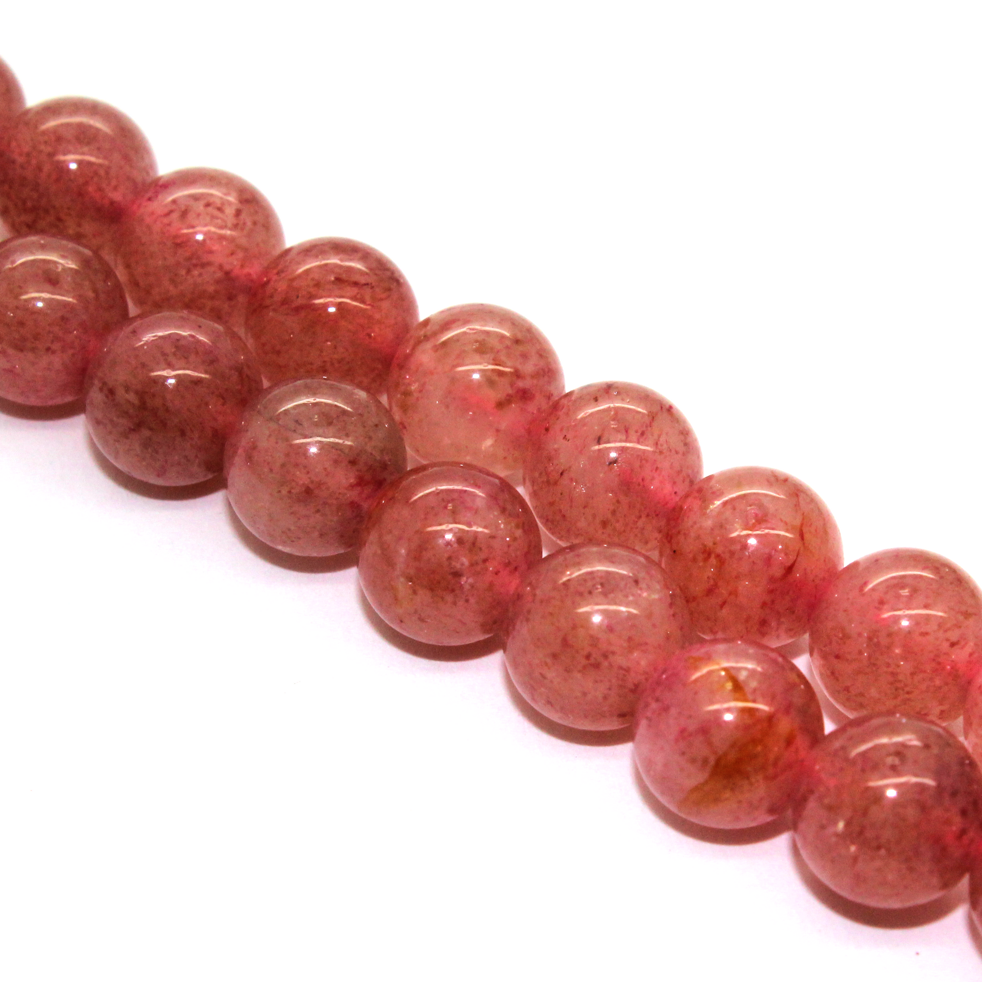 Strawberry Quartz, Semi-Precious Stone, 10mm, 38pcs per strand